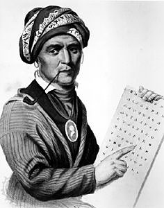 Sequoyah Indian and the Syllabary